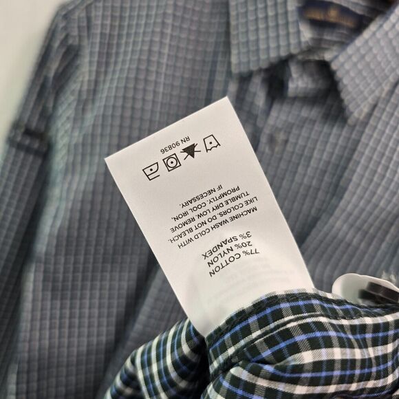 Brooks Brothers Shirt Mens Small Black Blue Plaid Button Up Check Long Sleeve - Picture 8 of 10